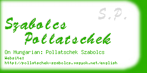 szabolcs pollatschek business card